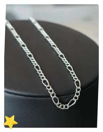 Collier maille figaro 2mm 40cm plaquage argent