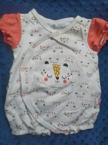 Barboteuse blanche et rose