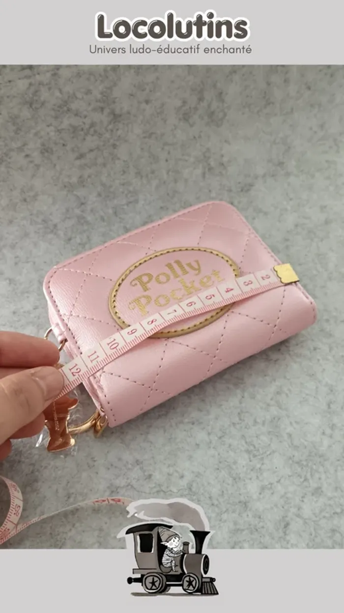 🚂 Porte-monnaie Polly Pocket rose avec porte-clé irisé - photo numéro 7