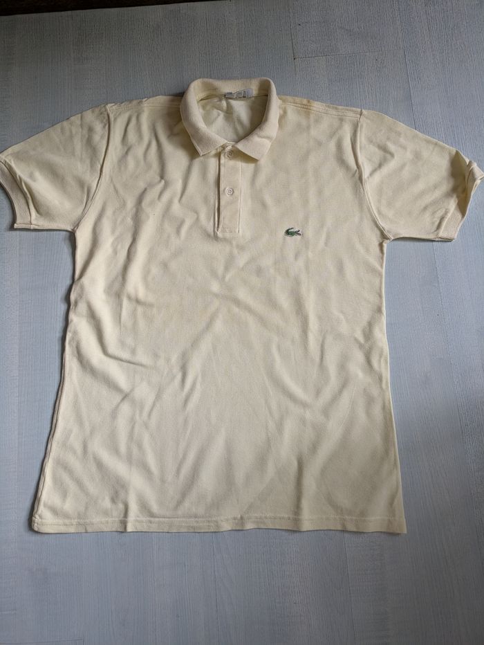 Polo Lacoste jaune paille Vintage - photo numéro 2