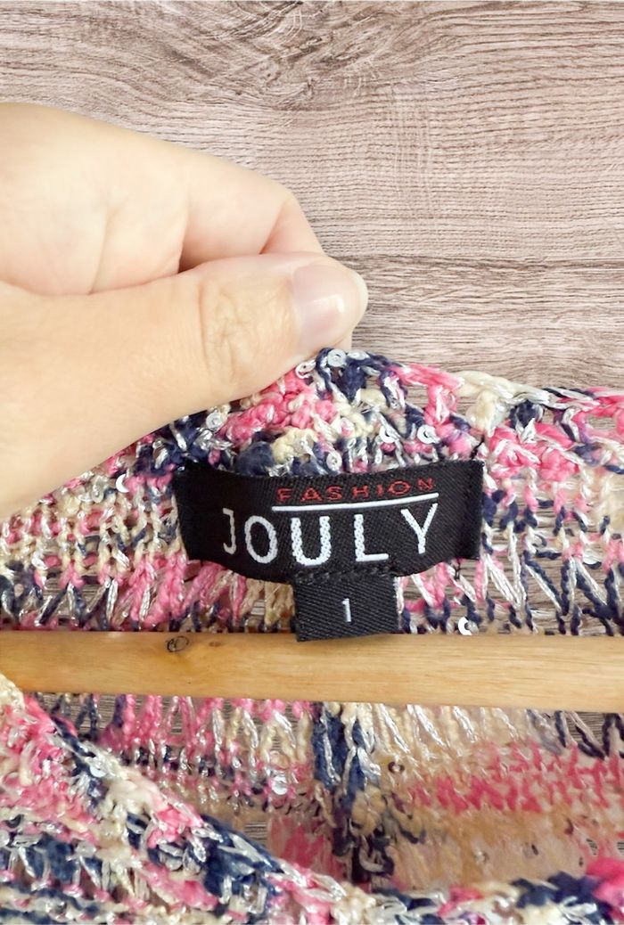 Blouse manches 3/4 multicolore avec sequin jouly taille 36 S - photo numéro 5