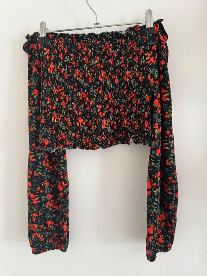 Top court été manche longues épaule dénudées femme - photo numéro 5