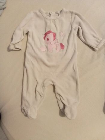 Pyjama velours bébé fille 3 mois