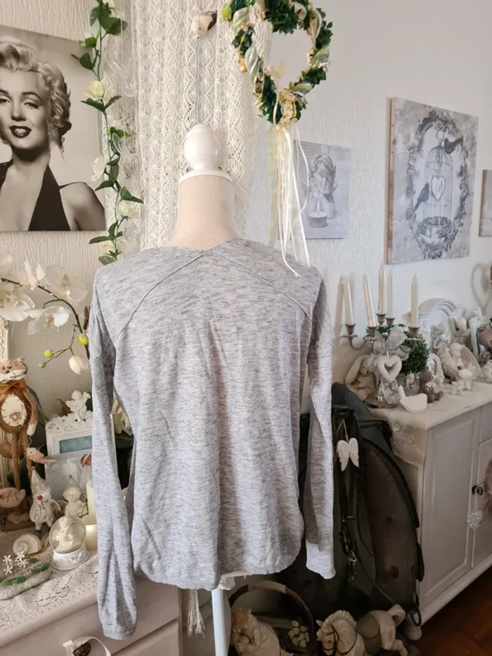 Pull fin gris Mango Taille S - photo numéro 2