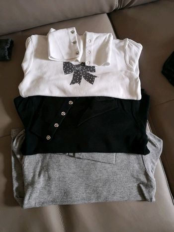 Lot 3 sous pulls noir gris blanc