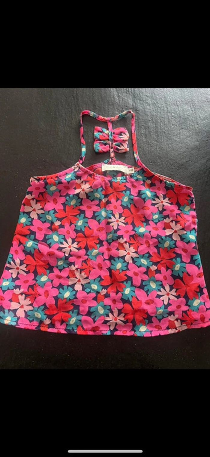 Blouse fleuries mini Molly à noeud dans le dos 4/6 ans - photo numéro 3