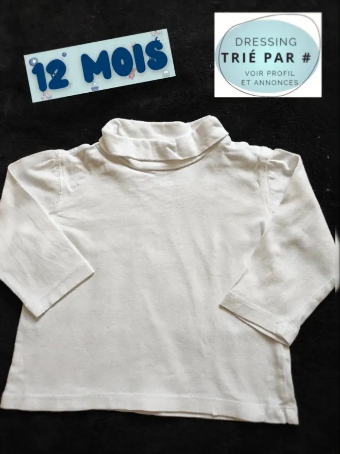 Sous pull t-shirt col roulé 12 mois