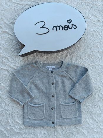 Gilet paillettes petite maille Fille 3 mois Vertbaudet