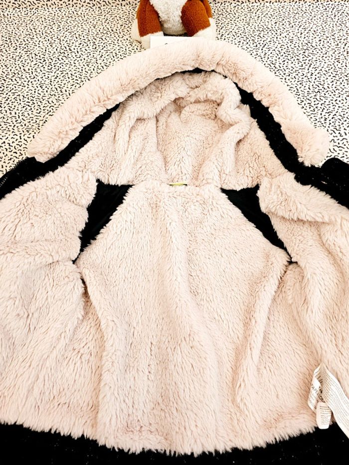 Blouson manteau polaire velours bleu marine foncé tape à l'œil TAO 18 mois - photo numéro 4