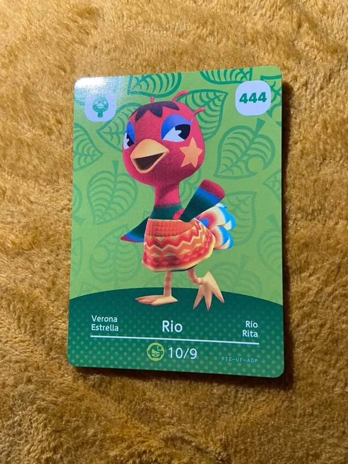 carte amiibo animal crossing rio
