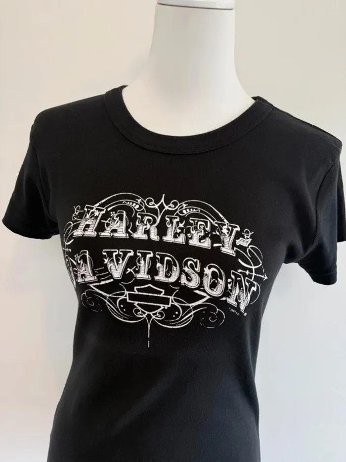 T-shirt Harley Davidson femme noir taille M super état - photo numéro 2
