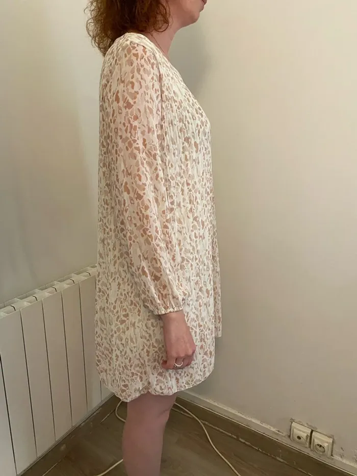 Tunique/ robe blanche et beige - photo numéro 3