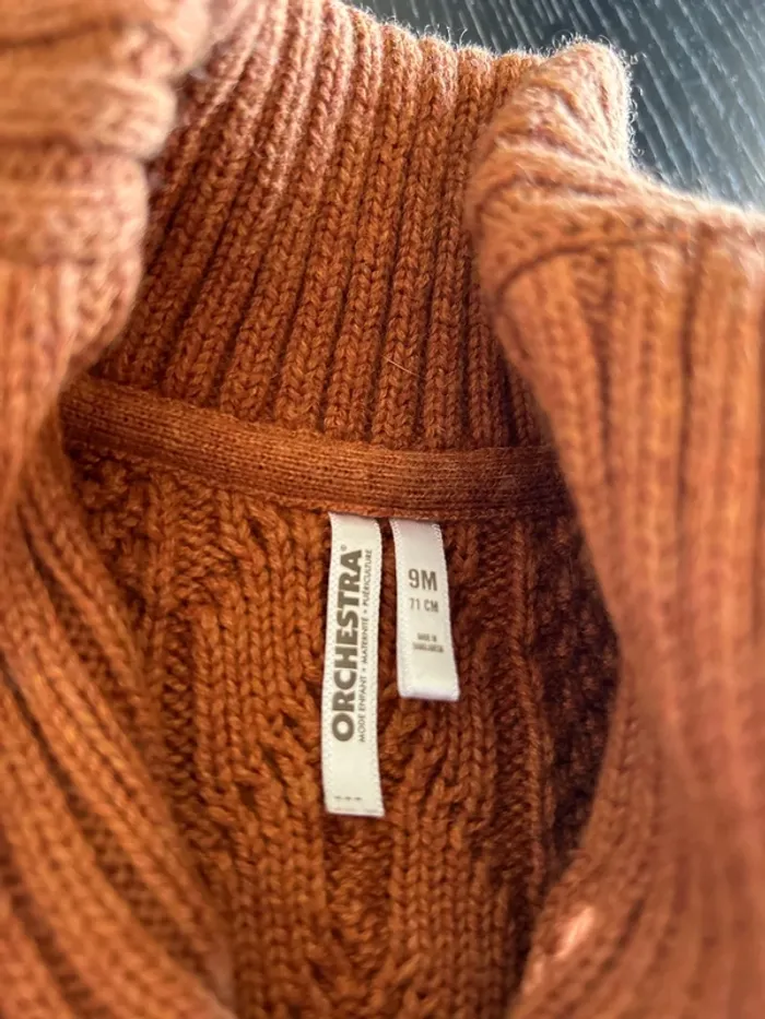 Gilet marron/caramel Orchestra bébé garçon - 9 mois - photo numéro 3
