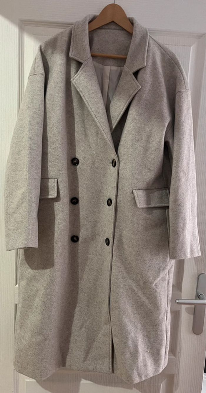 Manteau beige chiné - taille XL - Dazy