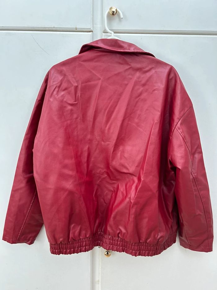 Veste similicuir bordeaux taille s - femme - photo numéro 6