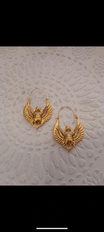 Boucles d'oreilles scarabées bohèmes dorées