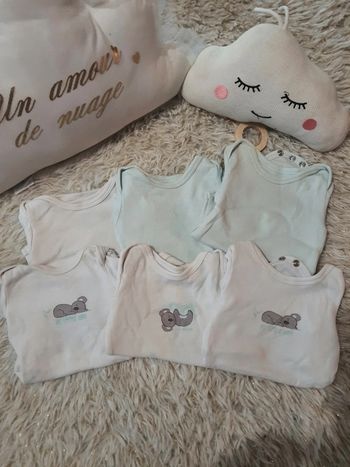 🌺 lot de 6 bodies bébé 1 mois