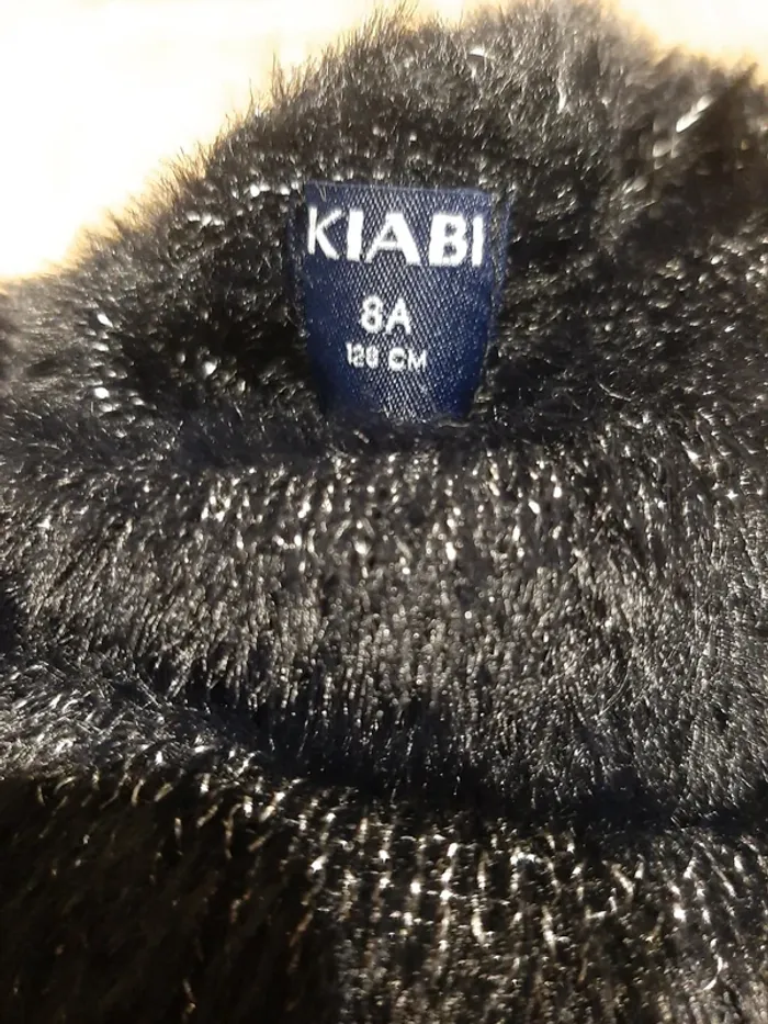 Pull col roule chaud noir pailleté en maille poilue - photo numéro 3