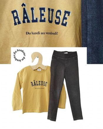 3 ans ensemble teeshirt tape a l oeil et pantalon Okaïdi