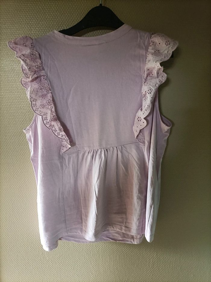 Débardeur violet lila broderie dentelle - photo numéro 2