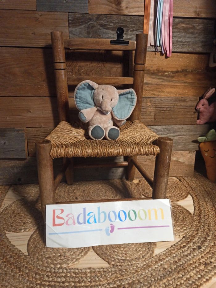 Peluche éléphant Nattou hochet tbe