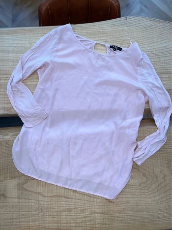 Blouse fluide rose pâle taille M 38 TEX satiné femme