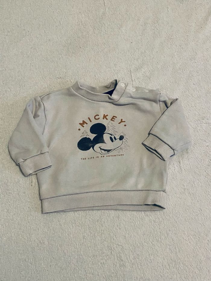 Pull Mickey Disney 6 mois – Rose clair/beige, super mignon, TBE