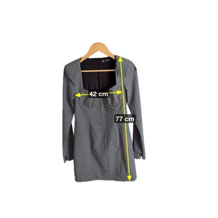 Robe courte structurée grise Zara M - photo numéro 2