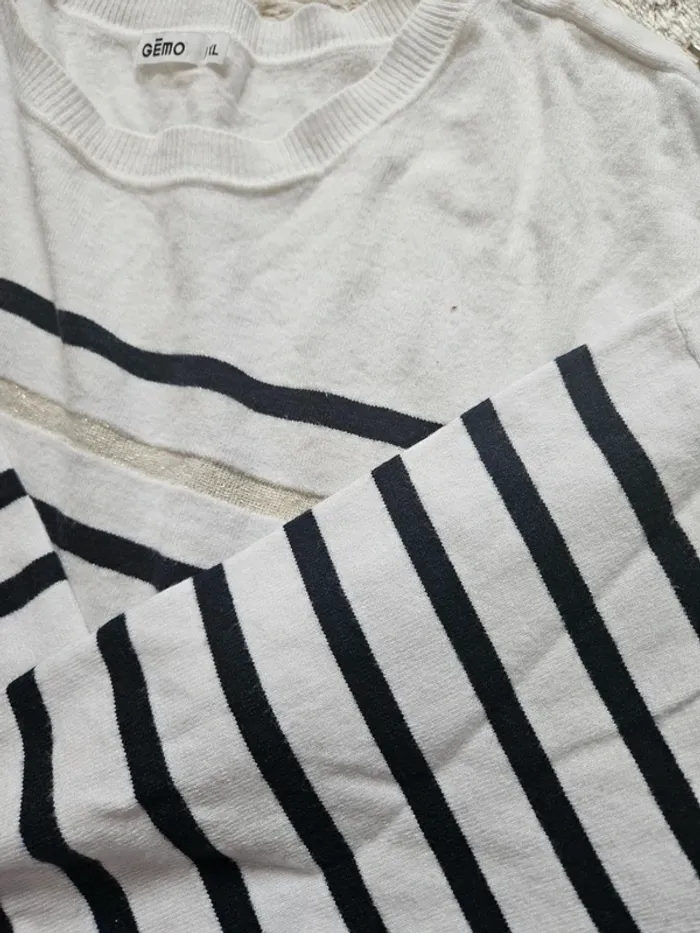 Pull marinière a bouton - photo numéro 3