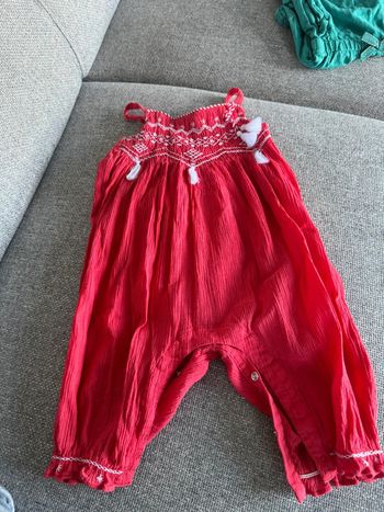 Combinaison légère pantalon corail tartine et chocolat 6 mois