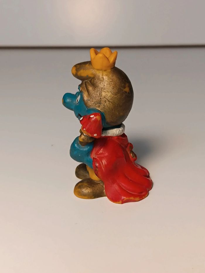 Figurine vintage schleich 1978 Schtroumpf roi king peyo made in portugal - photo numéro 4