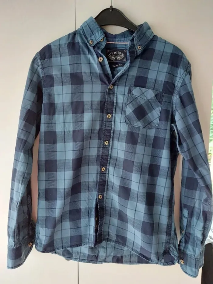 Chemise manches longues à carreaux Celio taille S - photo numéro 2