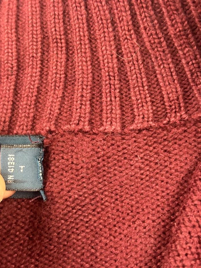 Pull d’hiver half zip 1/4 zip Ralph Lauren rouge col camionneur taille M - photo numéro 9