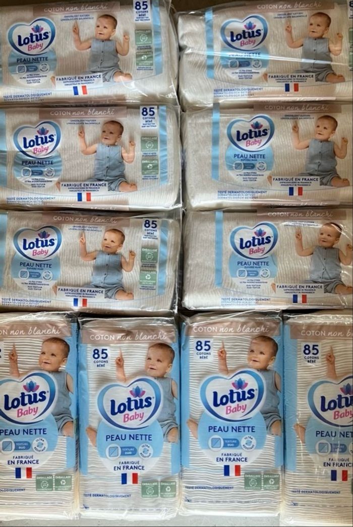 10 paquets de coton lotus baby peau nette