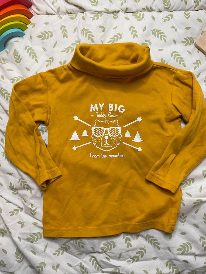 sous pull col roulé moutarde même pas peur 3 ans - photo numéro 3