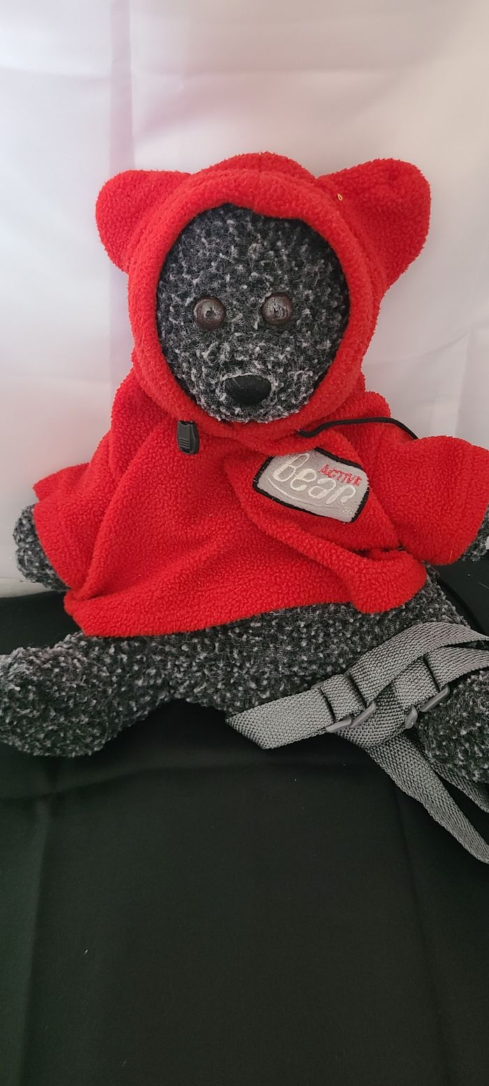 Ours sac à dos ou range pyjama gris - photo numéro 4