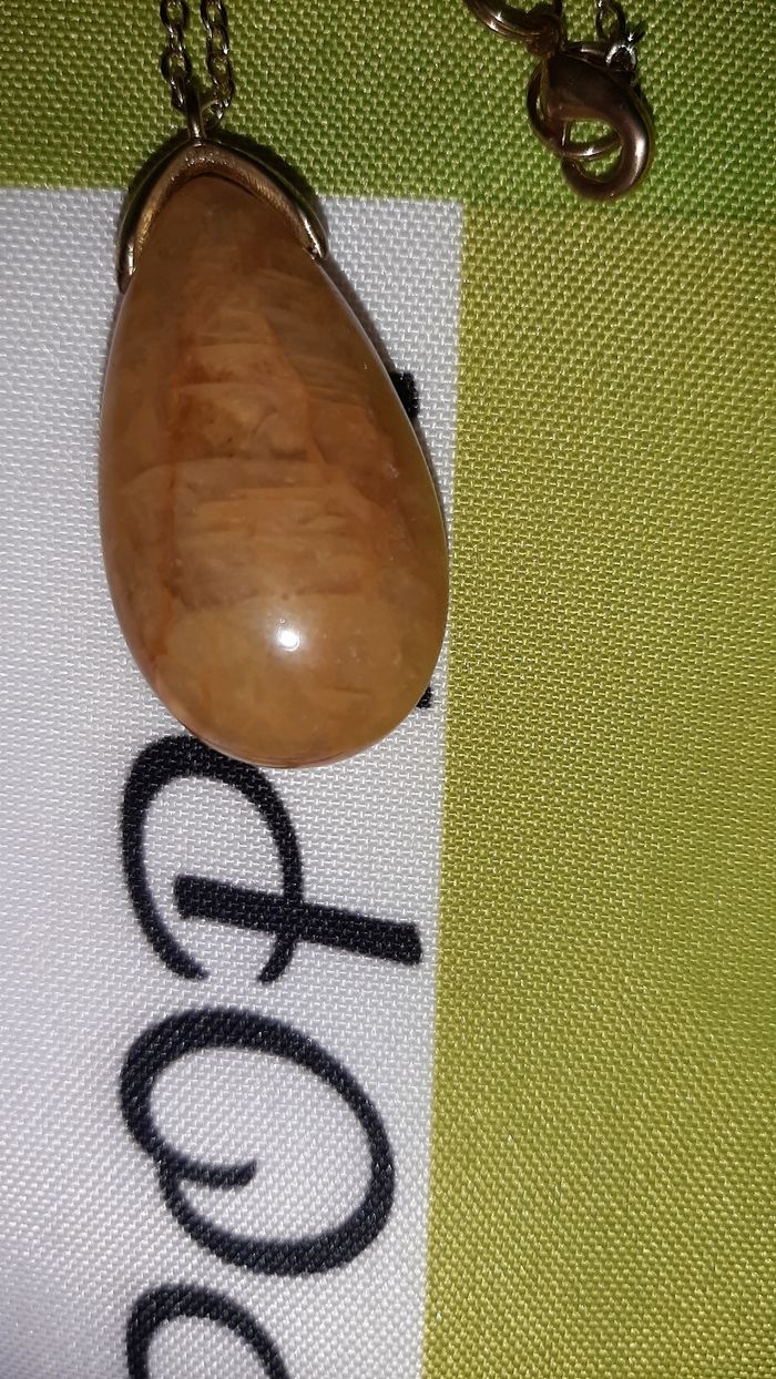 Pendentif cornaline / chaîne dorée - photo numéro 6
