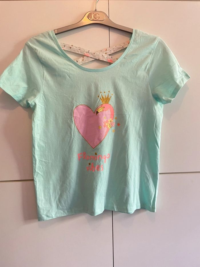 T-shirt en coton flamand rose taille L haut de pyjama