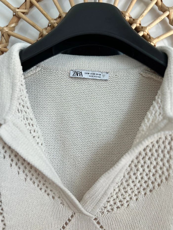 Top tricot broderies ajouré Zara - photo numéro 6