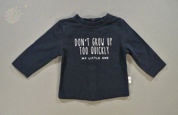 Tee-shirt manches longues jersey bleu marine message Kiabi 3 mois 56 – 62 cm garçon