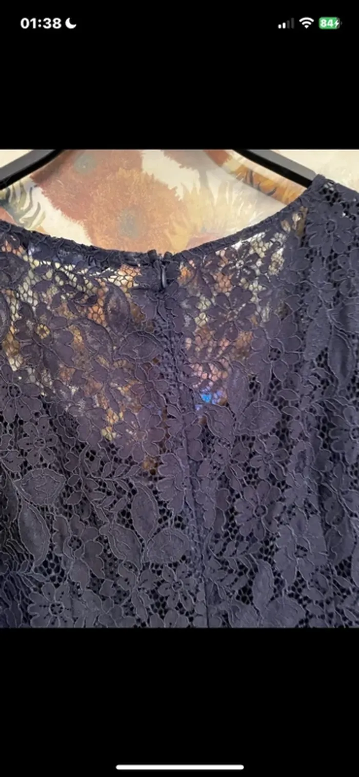 Nouvelle robe en dentelle bleu marine zara nouvelle collection taille L - photo numéro 7