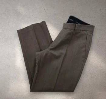 Pantalon de tailleur confortable taille élastique marron beige taille 42