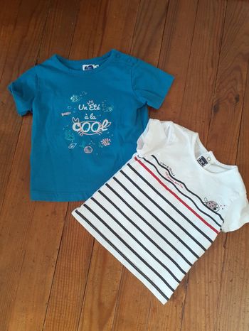 2 tee shirts 12 mois jamais portés