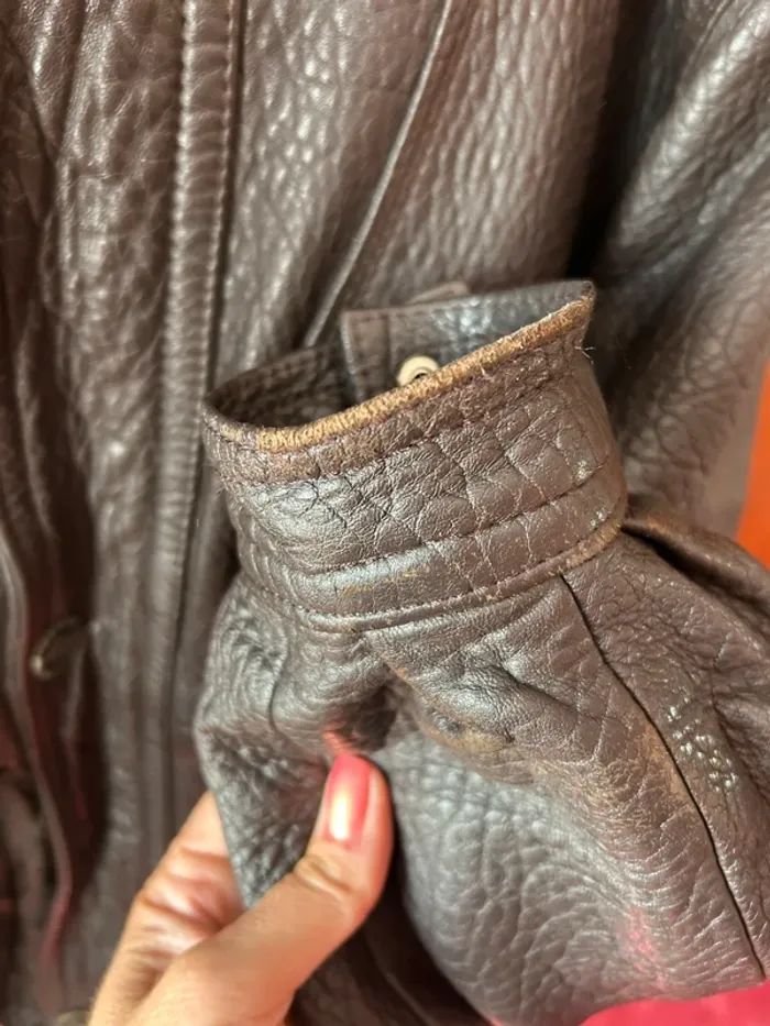 Blouson marron en cuir Progress homme L - photo numéro 4