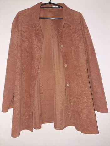 Veste chemise longue peau de peche