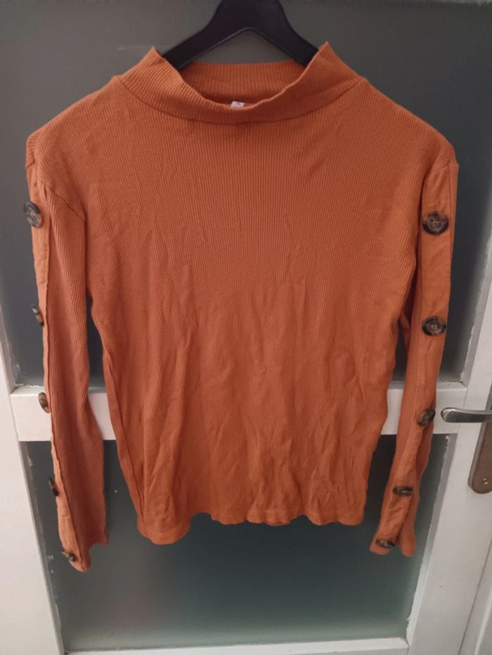 Haut col montant maron taille m