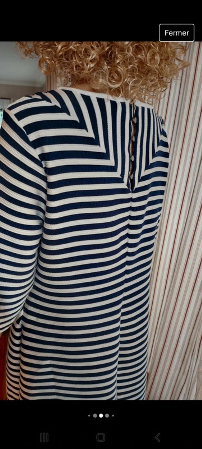 Robe manches 3/4 Lerros t XL bleu et blanc - photo numéro 10