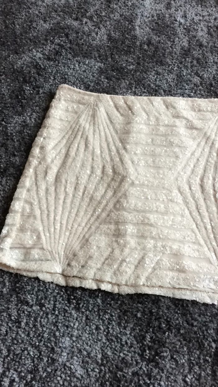 Magnifique jupe sequin beige etam taille 38 - photo numéro 2