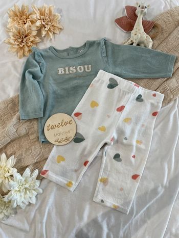 Pyjama 2 pièces bébé fille 12 mois
