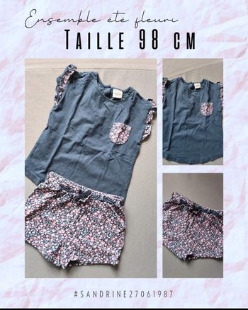 Ensemble bleu fleuri